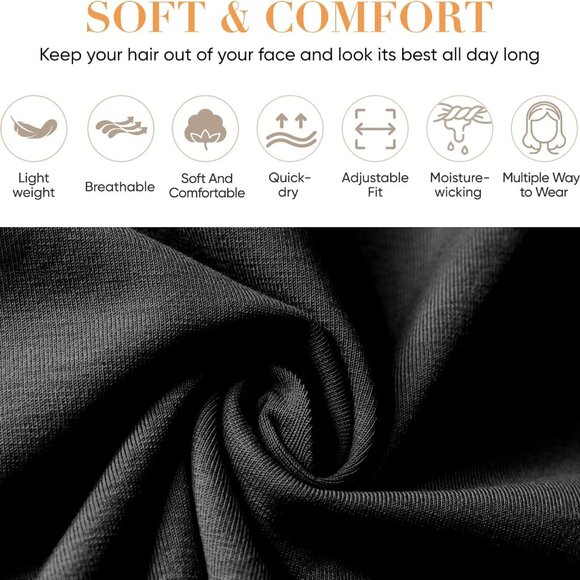 Headbands for Women Non Slip - 9PCS Elastic Fabric Hair Band for Women's Hair, S - Picture 3 of 6